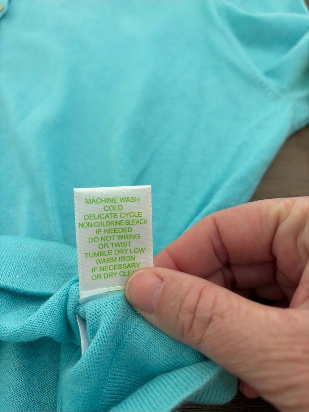 Lilly Pulitzer Turquoise Button-Up Cardigan-Cropped - Picture 10 of 10